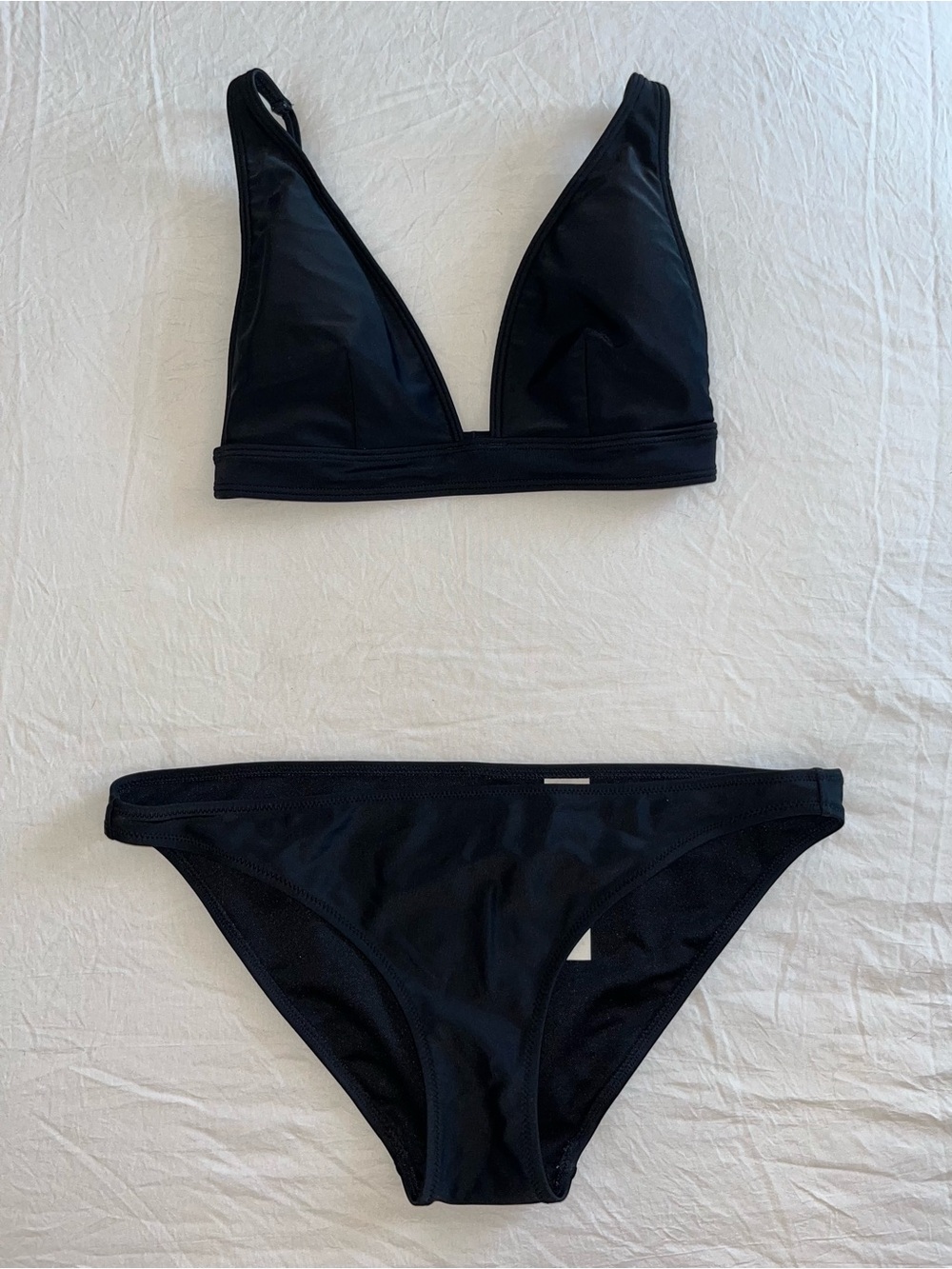 Abercrombie & Fitch Women’s Triangle Bikini Set in Black, XS Top & S Bottom